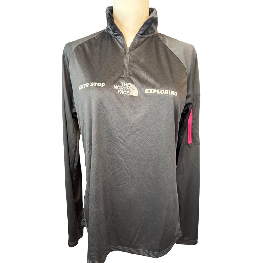 2/$30 The North Face M-L Long-Sleeve Black Pullover Zipper Top